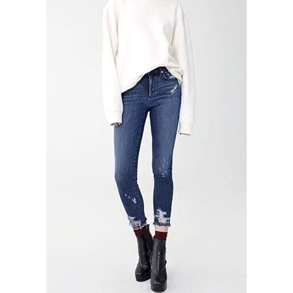 AGOLDE Sophie High Rise Skinny Distressed Cropped Jeans Size 24 Style#A018 B-843